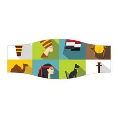 Egypt Travel Items Icons Set Flat Style Stretchable Headband by Bedest