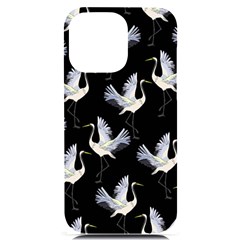 Crane Pattern Iphone 14 Pro Max Black Uv Print Case by Bedest