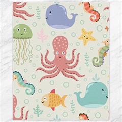 Underwater Seamless Pattern Light Background Funny Canvas 11  X 14  by Bedest