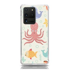 Underwater Seamless Pattern Light Background Funny Samsung Galaxy S20 Ultra 6 9 Inch Tpu Uv Case by Bedest