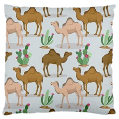 Camels Cactus Desert Pattern Large Cushion Case (two Sides) by Hannah976