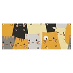 Seamless Pattern Cute Cat Cartoons Banner and Sign 8  x 3  Front