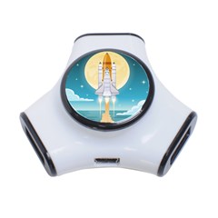 Space Exploration Illustration 3-port Usb Hub by Bedest