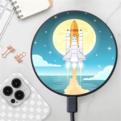 Space Exploration Illustration Wireless Fast Charger(black) by Bedest