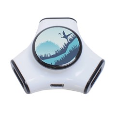 Swan Flying Bird Wings Waves Grass 3-port Usb Hub by Bedest