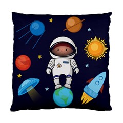Boy Spaceman Space Rocket Ufo Planets Stars Standard Cushion Case (two Sides) by Ndabl3x