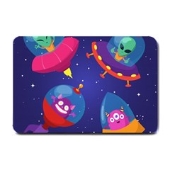 Cartoon Funny Aliens With Ufo Duck Starry Sky Set Small Doormat by Ndabl3x