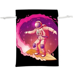Astronaut Spacesuit Standing Surfboard Surfing Milky Way Stars Lightweight Drawstring Pouch (xl) by Ndabl3x