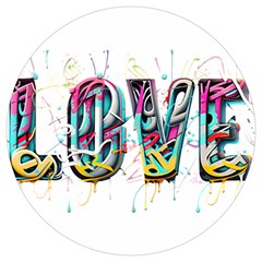 Graffiti Love Round Trivet by essentialimage