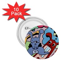 Graffiti Monster Street Theme 1 75  Buttons (10 Pack) by Bedest