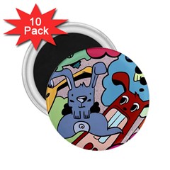 Graffiti Monster Street Theme 2 25  Magnets (10 Pack)  by Bedest
