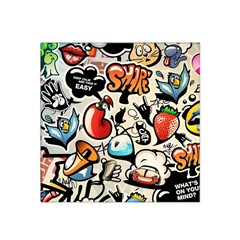 Art Book Gang Crazy Graffiti Supreme Work Satin Bandana Scarf 22  X 22  by Bedest