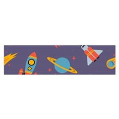 Space Seamless Patterns Oblong Satin Scarf (16  X 60 ) by Hannah976
