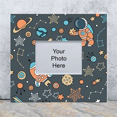 Space Seamless Pattern Art White Wall Photo Frame 5  X 7  by Hannah976