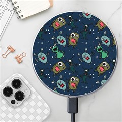 Monster Alien Pattern Seamless Background Wireless Fast Charger(white) by Hannah976