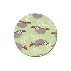 Sloths Pattern Design Magnet 3  (round) by Hannah976