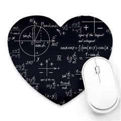 Mathematical Seamless Pattern With Geometric Shapes Formulas Heart Mousepad by Hannah976
