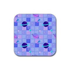 Seamless Pattern Pastel Galaxy Future Rubber Coaster (square) by Hannah976