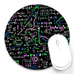 Math Linear Mathematics Education Circle Background Round Mousepad by Hannah976
