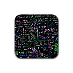 Math Linear Mathematics Education Circle Background Rubber Coaster (square) by Hannah976