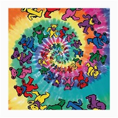 Grateful Dead Bears Tie Dye Vibrant Spiral Medium Glasses Cloth (2 Sides) by Bedest