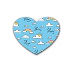 Sky Pattern Rubber Coaster (Heart) Front