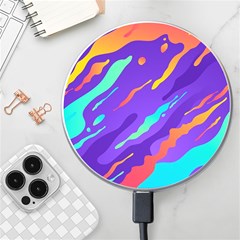 Multicolored Abstract Background Wireless Fast Charger(white) by Apen
