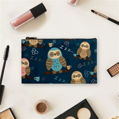 Seamless Pattern Owls Dreaming Cosmetic Bag (small) by Apen