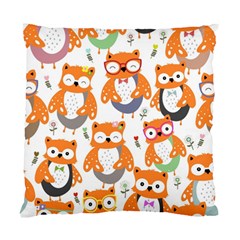 Cute Colorful Owl Cartoon Seamless Pattern Standard Cushion Case (two Sides) by Apen