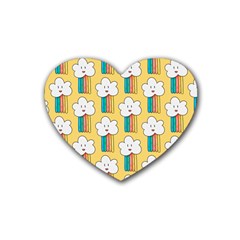 American Golden Ancient Totems Rubber Heart Coaster (4 Pack) by Apen