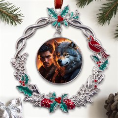 Be Dare For Everything Metal X mas Wreath Holly Leaf Ornament by Saikumar