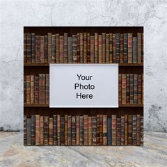 Old Bookshelf Orderly Antique Books White Box Photo Frame 4  X 6  by Cendanart