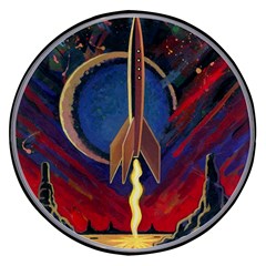 Rocket Painting Wireless Fast Charger(black) by Cendanart