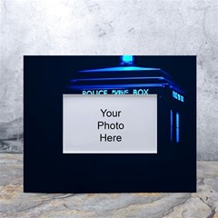 Blue Tardis Doctor Who Police Call Box White Tabletop Photo Frame 4 x6  by Cendanart