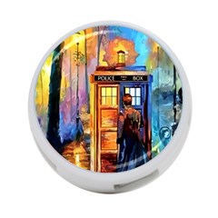 Tardis Doctor Who Paint Painting 4-port Usb Hub (one Side) by Cendanart