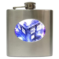 Tardis Doctor Who Blue Travel Machine Hip Flask (6 Oz) by Cendanart
