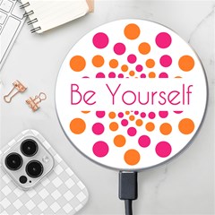Be Yourself Pink Orange Dots Circular Wireless Fast Charger(white) by Ket1n9