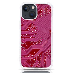Pink Circuit Pattern Iphone 13 Mini Tpu Uv Print Case by Ket1n9