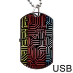 Circuit Board Seamless Patterns Set Dog Tag USB Flash (One Side) Front