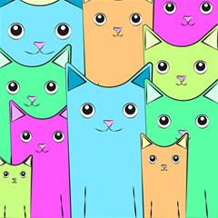 Cat Animals Cartoon Pattern Play Mat (square) by Cendanart