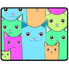Cat Animals Cartoon Pattern Two Sides Fleece Blanket (medium) by Cendanart