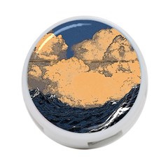 Wave Aesthetic Ocean Retro Sea Vintage 4-port Usb Hub (one Side) by Cendanart