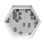 Dog Foodprint Paw Prints Seamless Background And Pattern Hexagon Wood Jewelry Box Front
