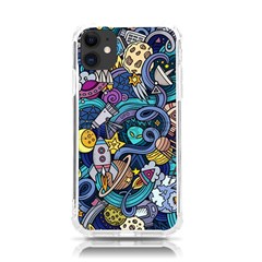Cartoon Hand Drawn Doodles On The Subject Of Space Style Theme Seamless Pattern Vector Background Iphone 11 Tpu Uv Print Case by Ket1n9