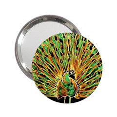 Unusual Peacock Drawn With Flame Lines 2 25  Handbag Mirrors by Ket1n9
