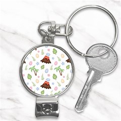 Cute Palm Volcano Seamless Pattern Nail Clippers Key Chain by Ket1n9