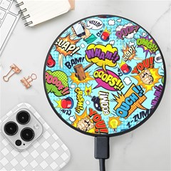 Comic Elements Colorful Seamless Pattern Wireless Fast Charger(black) by Hannah976