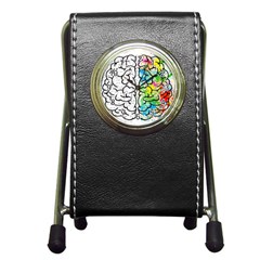 Brain Mind Psychology Idea Drawing Pen Holder Desk Clock by Ndabl3x