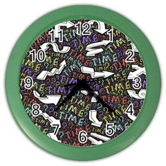 Mental Emojis Emoticons Icons Color Wall Clock by Paksenen