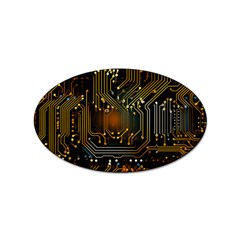 Circuits Circuit Board Orange Technology Sticker Oval (100 Pack) by Ndabl3x